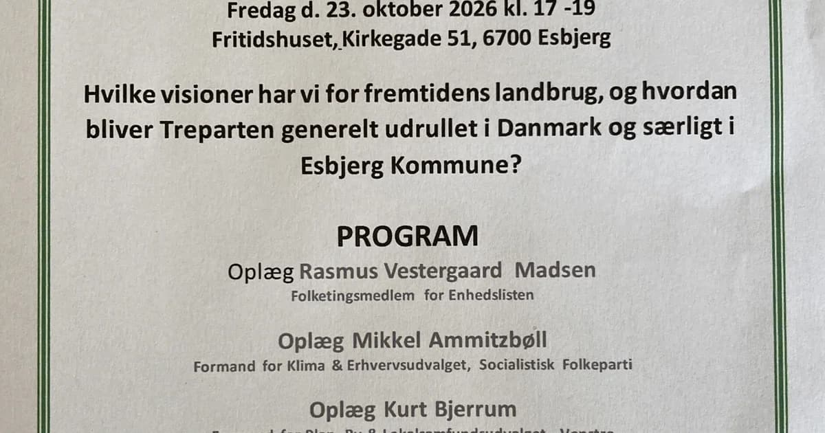 Fremtidens landbrug: oplæg, mad og debat